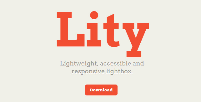 Lity Lightweight, accessible and responsive lightbox.